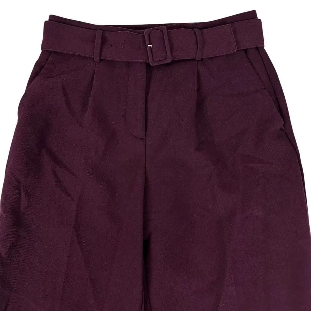 Ann Taylor The Belted Taper Pant size 2 Dark Plum - Picture 5 of 8